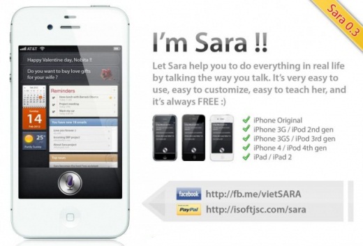 Sara: The Siri Clone for All Jailbroken Devices